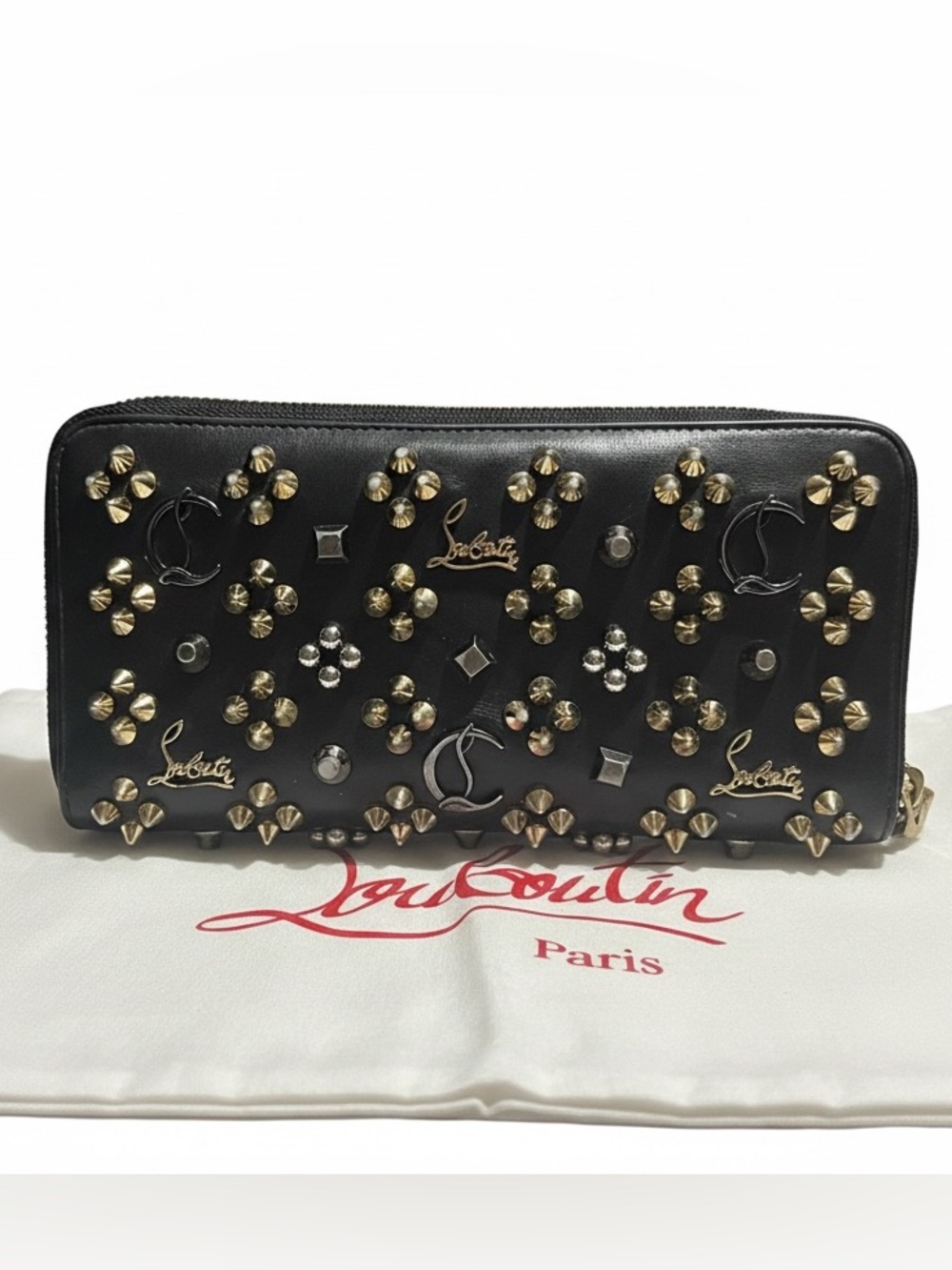 Christian Louboutin Panettone Studded Spikes  Wallet Authentic